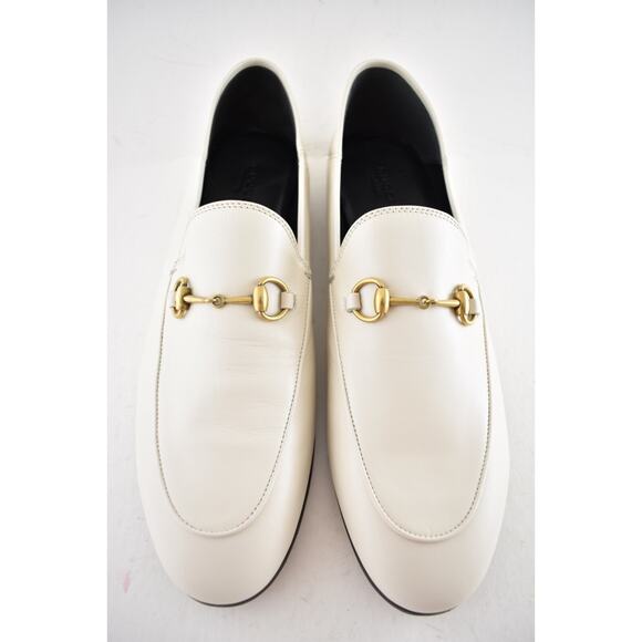 Gucci Brixton Collapsible Mystic White Leather Horsebit Slipper Flat Loafer 41.5 - Picture 7 of 16